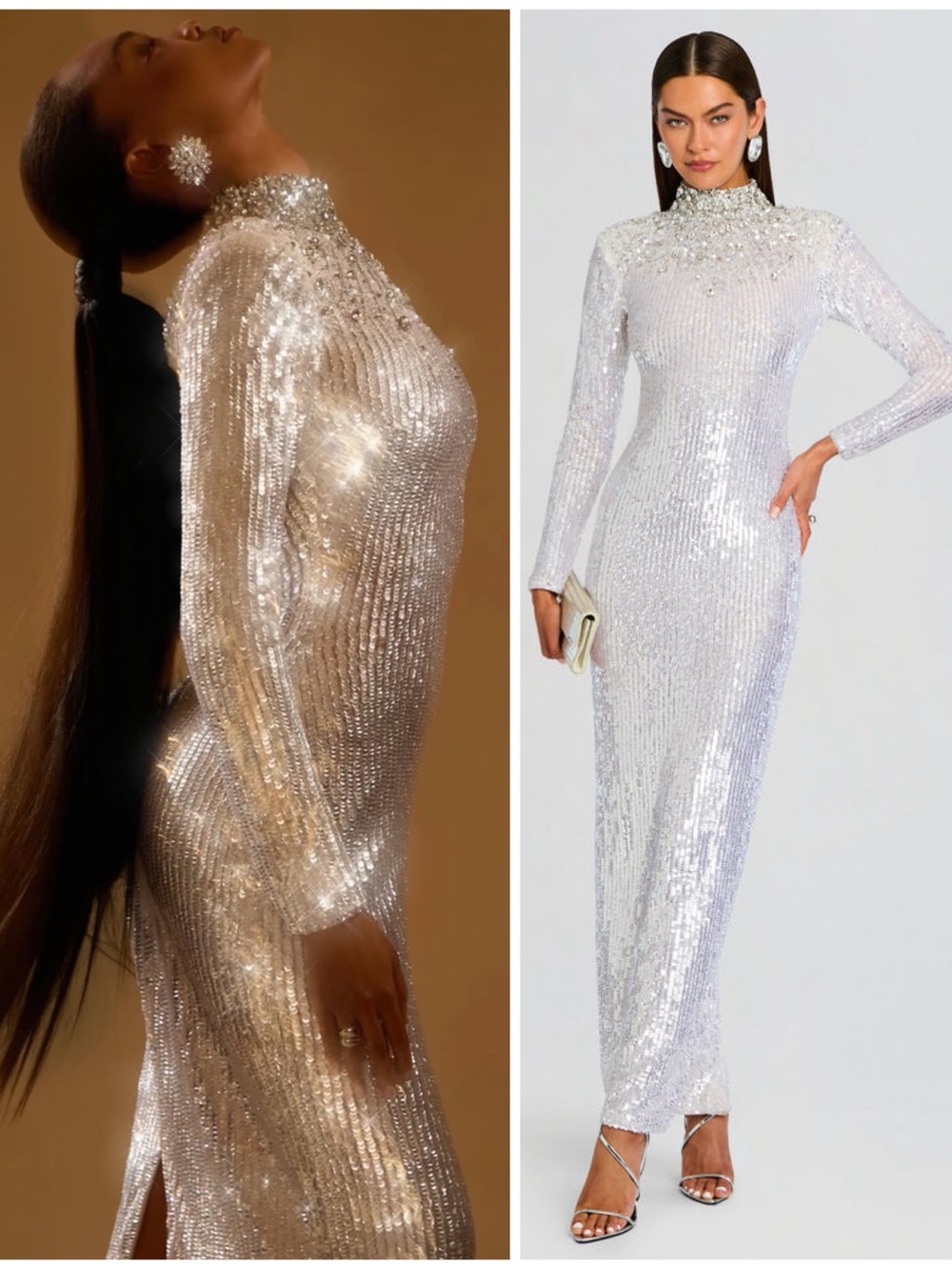 NWT Retrofete Elisha Embellished Long Sleeve Maxi Gown Dress Womens Large Bridal